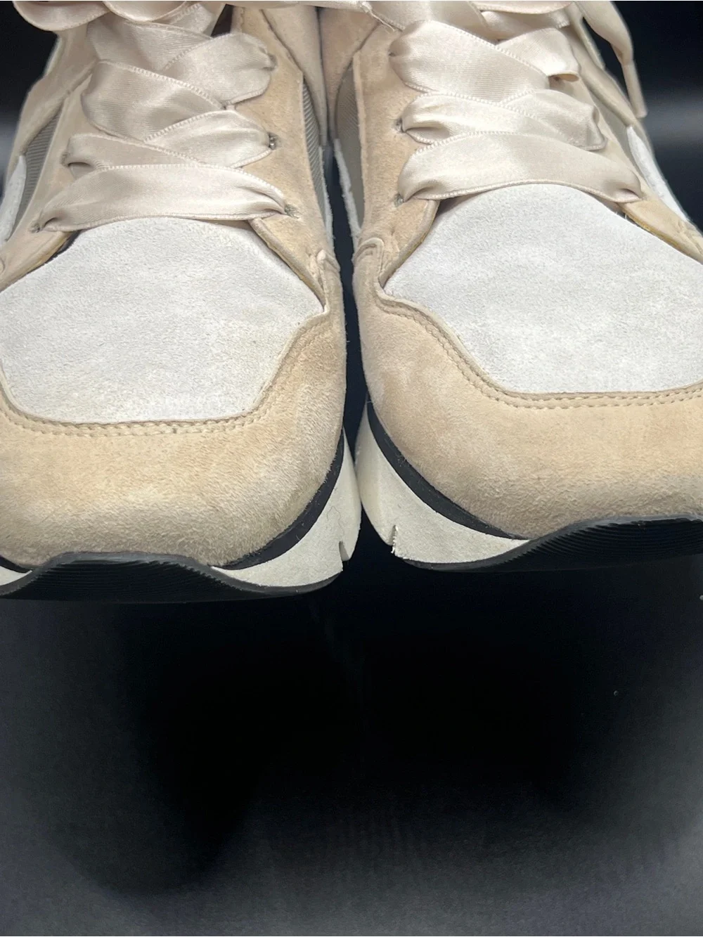 Softwaves Portugal Leather Suede Platform Sneakers Size 37.5 US 7.5